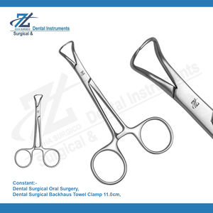 Backhaus 11.0cm pince chirurgicale en acier pince à serviette ensemble d'instruments chirurgicaux dentaires pince hémostatique CE approuvé - Product Image 2