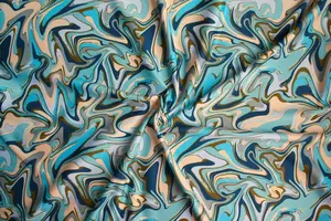 مموج نمط ملابس السباحة النسيج مخدر الطباعة الرياضية بطانة رخامية رخامية إعادة تدويرها ملابس السباحة محبوك - Product Image 2