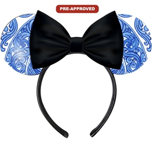 Custom Factory Order Headband with Floral Design Made-to-Order Concept <b>Mouse</b> Ears Hair Accessory - Product Image 1