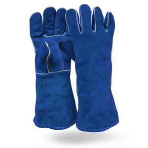 Gants de soudage en cuir de vachette fendu pour le hockey, résistants à l'abrasion, protection des mains, gants de grillades, de barbecue et de soudeurs - Product Image 3