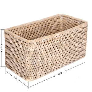 Cesta rectangular de ratán para mesa, cesta de almacenamiento hecha a mano, venta al por mayor, ecológica, hecha en Vietnam - Product Image 3