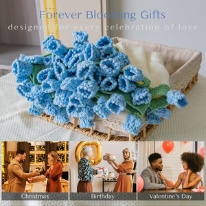 80cm Rose Circular Floral Flower <b>Blanket</b> Yarn Craftsman <b>Crochet</b> Flower <b>Blanket</b> Blue Lily of the Valley - Product Image 2