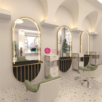 Miroir de salon de coiffure avec éclairage LED Yicheng, vente chaude, station de miroir de salon de coiffure, miroir de conception de style pour salons de coiffure