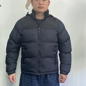 เสื้อแจ็คเก็ตกันลมแบบหนาสำหรับผู้ชาย, เสื้อกันลมกันน้ำน้ำหนักเบามีซิปปิดฉนวนคอตั้ง - Product Image 4