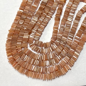 Chocolat pierre de lune 6mm carré Heishi perles 14 pouces Long brin naturel perles en vrac pierres précieuses pour bijoux - Product Image 4