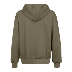 Oem Winter Heavy Weight Women's Hoodies 100% Cotton Oversized Customized Breathable Waterproof Eco-Friendly Casual Zip-Up - Product Image 3