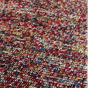 Tapis en feutre multicolore fait main, laine/coton, moderne, abstrait, écologique, antidérapant, adapté aux animaux domestiques, antibactérien, extra épais, bas - Product Image 6