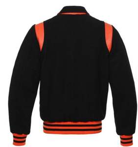 Veste en cuir pour homme, style varsity, motif lettres, vêtements décontractés, vente en gros personnalisée OEM - Product Image 4