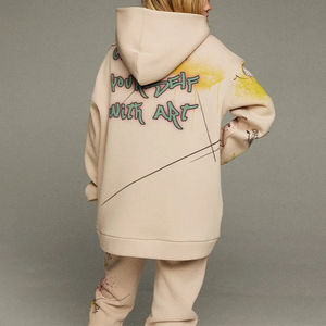 Combinaison de jogging décontractée avec logo imprimé personnalisé mode OEM, sweat à capuche court et survêtement de salon pour femmes, ensemble pantalon de survêtement de jogging - Product Image 5