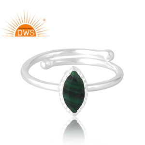 Dernière vente en argent Sterling 925 malachite naturelle bague en pierres précieuses bijoux personnalisés pour les femmes cadeau pour elle - Product Image 3