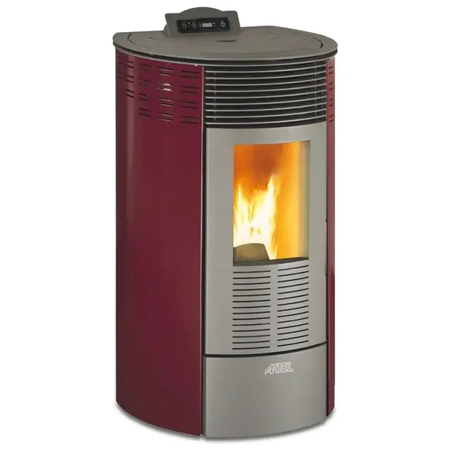 Caminetti in vendita rosso indoor ghisa 11kw senza fumo tedesco biomassa stufe a pellet prezzo a buon mercato