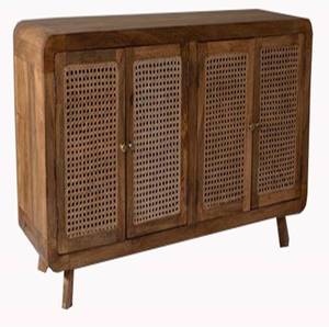 Designer Tobacco Brown Luxury Modern Adjustable <strong>Side</strong> <strong>Board</strong> with <strong>Top</strong> Grade Quality for Living Room - Product Image 1