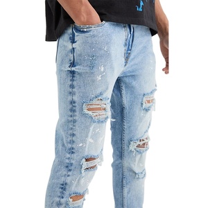 กางเกงยีนส์ยืดทรงสลิมฟิตของผู้ชายกางเกงลำลองขายร้อนสตรีทแวร์ - Product Image 5