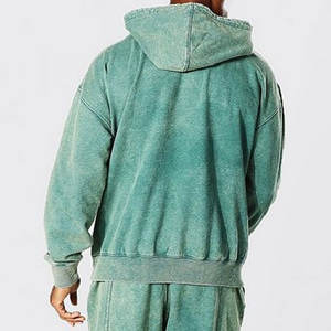 Custom 400 Gsm Unisex Hoodies Algodón/Poliéster Peso pesado French Terry Fleece Oversized Acid Wash Sudadera con capucha de invierno - Product Image 2