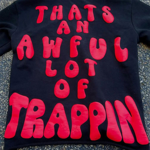 Pull à capuche vintage surdimensionné avec logo imprimé en coton 100% lourd personnalisé avec broderie 3D sans cordes de base pour lui - Product Image 4