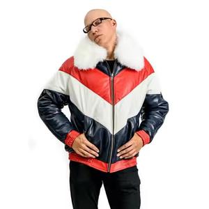 Chaqueta Bomber de Invierno de Última Moda, Diseño Personalizado con Logotipo, Cuero de Piel de Oveja de Primera Calidad, Estilo Vintage, Impermeable - Product Image 4