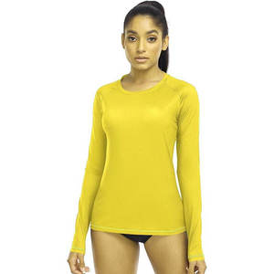 2024 venta al por mayor de camisas de protección contra sarpullidos de manga larga transpirables de secado rápido para mujer traje de baño para Fitness - Product Image 6