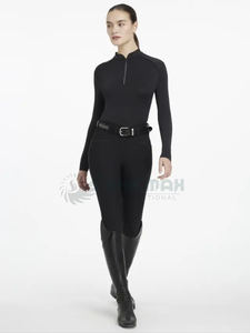 Couches de base légères et extensibles pour l'équitation pour femmes avec tissu respirant évacuant la dernière conception et manches longues - Product Image 3