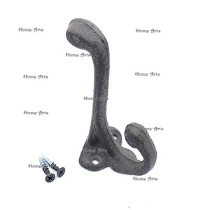 Exclusive Quality Double Towel <b>Hook</b> Handmade Black Color Wrought Iron Wall Mounted <b>Hook</b> For Bathroom Usage - Product Image 4