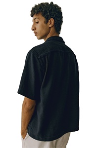 Camisas de manga corta de mezcla de algodón texturizado de calidad superior para hombre - Product Image 4