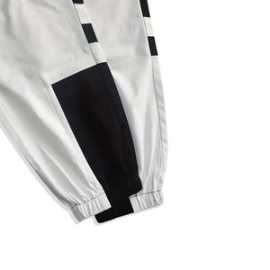 กางเกงผ้าคอตตอนผ้าโพลีเอสเตอร์สีทึบสำหรับผู้ชายกางเกงแนวสตรีทดีไซน์ใหม่ - Product Image 6