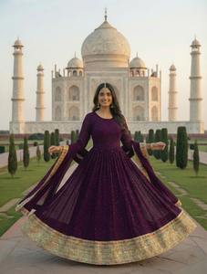 Superior Quality <b>Womens</b> Anarkali Gown with Faux Georgette Fabric & Embroidery Work <b>for</b> Ladies Party Wear and Boutique Shops Use - Product Image 5