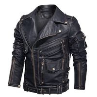 Veste en cuir bomber authentique 2025 pour homme, vestes en cuir de moto, couleur noire, veste en cuir pour homme