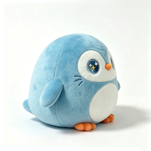 Peluche pingouin bleu personnalisée, adorable peluche pingouin, jouet en peluche rond et moelleux, coussin en peluche pingouin - Product Image 4