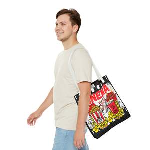 Borsa Tote Essenziale per Serata Cinema con Chiusura Aperta e Design Popcorn e Film per Uso Cinematografico - Product Image 3