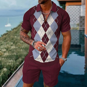 Última tendencia de verano, camiseta de solapa de manga corta de algodón transpirable para hombres, estilo informal, de talla grande, polos estampados en tres colores - Product Image 2