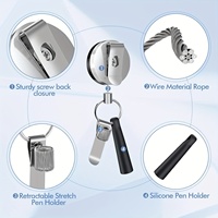 Porte-stylo rétractable porte-clés boucle Easypull câble métallique Anti-vol perdu charpentiers infirmières serveurs travailleur de la Construction