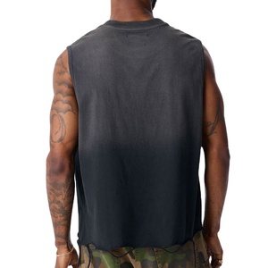 Design <b>Distressed</b> Custom Boxy Cropped Fashionable Tank <b>Top</b> Men's Summer New Arrival Acid Washed Custom Color Streetwear Jersey - Product Image 5