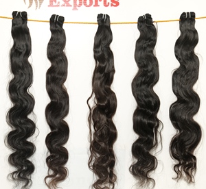 100% naturel brut cuticule aligné indien vierge tissage crépus Bodywave noir faisceaux Temple Extensions de cheveux humains - Product Image 4