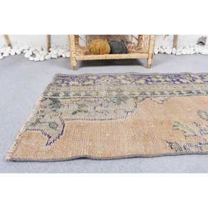 พรมขนาด 2x3.5 ฟุต, พรมวินเทจ, พรมขนสัตว์ลายดอกไม้สีเบจสไตล์ตุรกี - Product Image 4