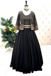 แจ็กเก็ตดูเหมือนใส่ไปงานปาร์ตี้ดีไซน์เนอร์,เสื้อ Lehenga ผ้าจอร์เจียแขนเต็มแขนสำหรับงานปัก - Product Image 3