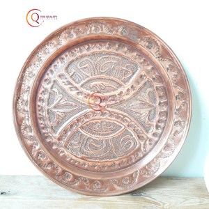 ถาดเสิร์ฟทองแดงถาดเสิร์ฟแบบกลมเคลือบหรูหราอุปกรณ์โรงแรมงานแฮนด์เมดดีไซน์เนอร์ขายส่ง - Product Image 2