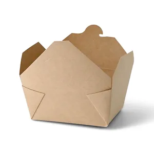 Generic Box Clean Handling Eco-Conscious And Food-Safe Rectangular 1200 Ml Brown Take-Away <b>Cardboard</b> <b>Boxes</b> - 300 pcs/carton - Product Image 3