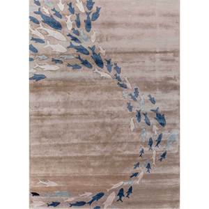 Classic Beige & Brown Tra-14850 <b>Hand</b> <b>Tufted</b> Viscose <b>Rug</b> 9x12 Rectangle for Home Bedroom or Hallway Novelty Flat Weave Design - Product Image 1