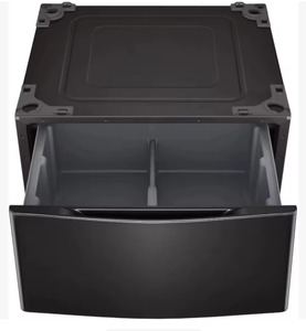 Ensemble lave-linge frontal et sèche-linge électrique neuf de qualité supérieure avec meuble de rangement à tiroirs en acier noir - Product Image 1