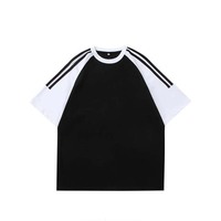 Nouveau style T-shirt unisexe épais, design uni, coupe classique, manches courtes, streetwear, T-shirt vierge de haute qualité en coton/bambou