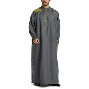 Jubba islamique pour homme, style streetwear décontracté traditionnel, manches longues, longueur cheville, respirant, anti-froissement, personnalisable, automne-hiver - Product Image 1