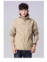 Blouson Bomber Sportif à Capuche pour Homme Printemps-Automne Décontracté Ample Grande Taille en Polyester Coupe-Vent Uni Tendance