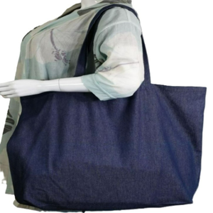 Eco-Friendly Reusable 100% Cotton Calico Canvas Tote Bag Custom Logo <b>Printed</b> Zipper Closure Hand Length Handle <b>Extra</b> <b>Large</b> - Product Image 1