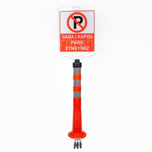 Équipement de stationnement : Ensemble de délimiteurs de porte de garage avec panneau d'avertissement - Interdiction de stationnement - Product Image 1