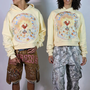 เสื้อฮู้ดดี้ผู้ชายทรงโอเวอร์ไซส์ผ้าเฟรนช์เทอร์รี่เนื้อหนา ปักลายแบบฉีดตรง ดีไซน์แฟชั่นสั่งทำพิเศษ - Product Image 4