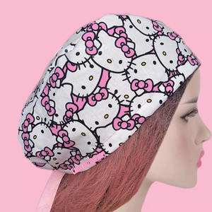 Gorro Quirúrgico con Estampado de Dibujos Animados, Gorros Quirúrgicos Ajustables con Banda Absorbente para Hombres y Mujeres, Gorros de Enfermería para Cirujanos - Product Image 1