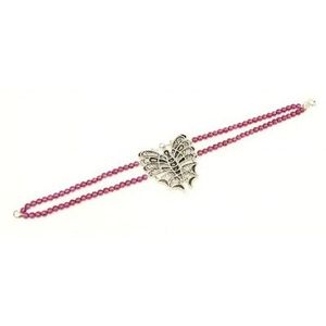 925 Sterling Silver Tennis <b>Bracelet</b> Garnet Stone Cross-shaped Butterfly Design Freshwater Pearl Rose Gold Diamond Gold Accent - Product Image 3