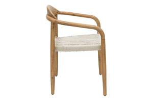 Modern <b>Arm</b> Dining <b>Chair</b> Solid Teak <b>Wood</b> High Quality with Synthetic Rattan High Quality for Indoor & Outdoor & Park Use - Product Image 2