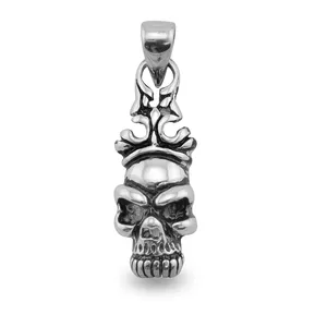 Wholesale Jewelry Top Grade Stainless Steel Skull With Filigree Crown Pendant Premium Quality High Demanded