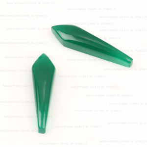 High Quality Natural Green <b>Onyx</b> 10x30mm Flat Back Cabochon Long Kite Cut Calibrated Quartz Loose Gemstone for Jewelry Making - Product Image 4